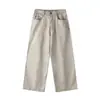 Rumen Meng Calça de Trabalho Pesada Lavada Desgastada Estilo Retrô Japonês Masculina Outono Marca Tendência Solta Reta Perna Larga Casual Longa