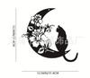 Cross-border Hot Sale Novo Estilo Lua de Ferro Preto Gato Silhueta de Metal Silhueta Simples Atmosférica Parede Pendurada Artesanato Pingente Decorativo Lote