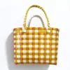 Bolsa Transversal Colorida Dopamina de Plástico Tecida Versátil Cesta de Mão Sacola de Lembrança de Casamento Bolsa de Mão