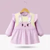 Bata de Bebé Jingqi Primavera y Otoño Impermeable y Anti-Suciedad Babero para Comer Ropa de Abrigo Otoño e Invierno Estilo Extranjero Delantal para Niños Ropa Protectora de Doble Uso