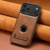 Adequado para Iphone18Promax Carregamento Sem Fio Magsafe Capa de Couro para Celular Suporte de Carro Capa Protetora Magnética