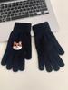 Luvas de inverno de desenho animado fofas e quentes com dedo aberto e tela sensível ao toque, versáteis para estudantes e para andar, à prova de frio, luvas de tricô para mulheres