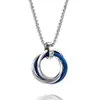 Collar con Anillo de Tres Anillos de Acero de Titanio que No se Desvanece para Mujeres y Hombres de Moda Ins Cadena para Sudadera Hip-Hop Callejero Europeo y Americano Accesorios Personalizados