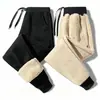 Conjunto de chaqueta y pantalón sherpa para hombre, con forro polar, engrosado y con capucha, para otoño e invierno, con estilo cárdigan, conjunto de dos piezas cálido y moderno.