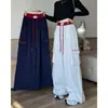 Calça Jogger Esportiva Casual Bordada Patchwork Retrô Americana para Mulheres Outono 2025 Nova Larga Reta Wide-Leg Cargo