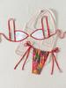 2025 Nuevo Traje de Baño Dividido Estampado Europeo y Americano de Amazon para Mujer Playa Sexy Bikini Traje de Baño Bikini para Aguas Termales