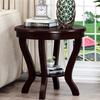 Mesa de café pequeña de madera maciza, mueble auxiliar simple, mesa redonda pequeña de doble capa, mesa lateral para sofá de sala de estar estilo chino, mesa de esquina, mesa redonda estilo americano