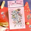 50 Piezas de Pegatinas de Papel de Plata con Temática de Flores, Materiales Artísticos Estilo Ins para Decoración de Collage de Mascotas de Diario DIY