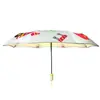 Paraguas automático retráctil de esquina redonda en stock para lluvia y sol, diseño de pata de gato, protección UV, sombrilla