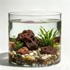 Tanque de peces de vidrio transparente recto de gran diámetro, jarrón de micro paisajismo, cubo de flores, jarrón de flores, adorno decorativo de boca ancha