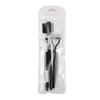 Cepillo de acero inoxidable para pestañas, peine de aguja de acero, cepillo doble para pestañas, herramienta de belleza de tres piezas.