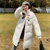 Chamarra acolchada de algodón con hebilla de esquina para mujer invierno 2024 nueva longitud media engrosada cuello alto ropa de pan dulce ropa abrigadora dulce