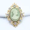 26*32mm Dorado Vintage Resina Cabeza de Belleza Flor Placa Aleación Accesorios DIY Bolsa Ita Accesorios para Muñecas