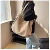 Bolsa de lona, estilo coreano, diseño casual y relajado, gran capacidad, bolso de hombro de moda para mujer, bolsa tote simple y versátil