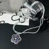 Nova Corrente de Clavícula Estilo Doce e Fresco de Camada Dupla, Colar de Miçangas Coloridas de Flor para Menina, Doce e Fofo, Acessórios para Colar