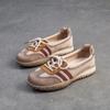Shanghai Jiejie 2025 Primavera Novos Sapatos Retro Confortáveis Combinando Cores Sapatos Baixos Com Cadarço Sapatos Casuais Moda Feminina