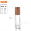 Botella dispensadora roll-on de 5 ml con tapa, Botella de perfume redonda de vidrio de 10 ml, Botella de vidrio roll-on de fondo grueso de 15 ml