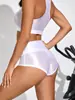 508 # Pantalones Cortos Deportivos Sexy Europeos y Americanos Nuevos para Mujer de Cintura Alta Yoga Glúteo de Melocotón Ajustados Traje de Running y Fitness