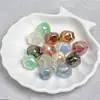 Cuentas de Cubo Mágico Chapadas en Oro, Cuentas de Resina con Agujero Grande Electrochapadas Luna Fría, Cadena para Teléfono DIY, Pulsera, Goma para el Cabello, Materiales para Joyería