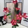 Flores Artificiais Vermelhas, Flores Artificiais Bordô, Flores Artificiais Phalaenopsis no Atacado, Flores de Casamento, Flores de Chão para Casamento