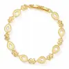 Pulsera de Zirconia con Forma de Gota de Agua Super Brillante Estilo Nuevo Europeo y Americano Trébol de Cuatro Hojas Simple Popular Temperamento Joyería de Mano para Mujer Fabricante Mercancía en Stock