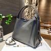 Bolso Retro de Gama Alta para Mujer Cuero Genuino Bandolera Bolso de Mano para Mujer Piel de Vaca Curtida Vegetal Bolso Balde Transfronterizo Bolso Cuadrado Pequeño para Viajes