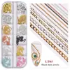 Accesorios Transfronterizos para Uñas Nuevas Cadena Pequeña Estilo Ins 12 Estilos en Caja Oro y Plata Pegatinas Decorativas para Uñas DIY Cadena Metálica