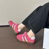 Tênis plano transparente feminino colorido sapatos de treinamento moral 2025 primavera versátil couro casual plus size 41-43 sapatos avulsos para mulheres