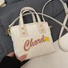 Venta al por mayor popular nicho personalidad impresión de letras bolsa de cubo portátil moda alta textura bandolera para ir al trabajo mujeres