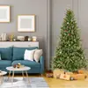 Árbol de Navidad Realista de Alta Calidad Más Vendido Transfronterizo con Tecnología de Recubrimiento Blanco Mixto de PE, Incluye Piñas y Decoraciones de Frutas Rojas, Envío Directo desde la Fábrica de Origen