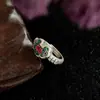 Anillo Nuevo Estilo Étnico 2023 para Mujer Anillo Abierto de Vidriado que Deja Caer Dinero Anillo Estilo Dulce Moderno