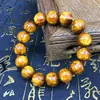 Pulseras de Cuenta de Buda de Sauce Marino con Hilo Dorado, Pulseras de Círculo Único y Doble para Hombres y Mujeres, Cuentas de Oración de Estilo Étnico, Artículos Coleccionables, Artículos Promocionales para Transmisiones en Vivo
