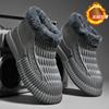 Zapatos de algodón para hombre, botas de nieve de invierno con forro polar, gruesas y cálidas para exteriores del noreste, botas de algodón antideslizantes impermeables para hombre, talla grande 46, zapatos de algodón