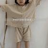 Traje Nuevo de Verano Estilo Coreano para Niños, Vintage Mori, Algodón Lino Arrugado, Holgado, Casual, para Niños y Niñas 2