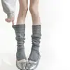 Calcetines altos de otoño e invierno de color dopamina apilados, dulces y coquetos, con lentejuelas brillantes, cálidos, en capas, adelgazantes y cubrepies calentadores de piernas