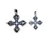 Colgante de Plata S925 Cruz Loto Vajra para Hombres y Mujeres, Estilo Étnico Personalizado Retro Vintage Colgante de Collar de Moda
