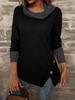 Amazon Prendas de Vestir Europeas y Americanas Tops Estilo Coreano Tejidos de Punto Patchwork de Color Contrastante Primavera y Otoño Versátiles Prendas de Punto para Mujer de Cuello Alto