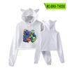 Sudadera con capucha periférica de Rainbow Friends, abrigo de otoño para mujer, suéter sexy con ombligo y orejas de gato
