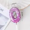 Estilo Ins Criativo Rosa e Roxo Formato de Balão Vela Digital 520 Aniversário Bolo de Primeiro Aniversário Decoração Plug-In