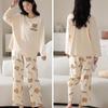 Pijamas de comercio exterior para niñas primavera y otoño manga larga variedad de opcionales cuello redondo talla grande sentido de alta gama se pueden usar fuera de casa traje de ropa para el hogar