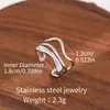 Anillos Abiertos de Acero Inoxidable Transfronterizos, Anillos Ajustables de Acero de Titanio que No se Desvanecen, Anillos Prensados en Aceite, Joyería de Mano al por Mayor