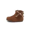 Zapatos Casuales para Bebé Niña 2026 Otoño Nuevo Estilo Botas Suela Suave Antideslizantes Cómodos Color Sólido Versátil Moño Zapatos Individuales