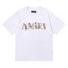 Camiseta de Manga Corta Amiri Peso Pesado Verano Holgada para Hombre y Mujer High Street Lujo Accesible Marca Americana de Moda Vtg Pareja Manga Media
