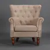 Sofá de terciopelo individual estilo americano, sillón perezoso a rayas retro simple, silla sofá de cuero para balcón de casa, sofá pequeño de moda