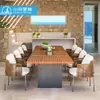 Mesas e Cadeiras de Rattan para Pátio Externo, Mesas e Cadeiras de Lazer para Jardim de Villa e Varanda, Mobiliário de Madeira Maciça de Alta Qualidade para Restaurante ao Ar Livre de Hotel