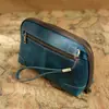 Bolso de Mano Retro de Cuero de Vaca Crazy Horse Transfronterizo para Hombre con Correa de Muñeca Piel Genuina Bolsa de Almacenamiento para Cables de Datos, Papelería Bluetooth