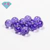 Huagang Gemas Perlas Redondas Circonita Azul Púrpura Perlas Ligeras Piedra al Descubierto Esfera Redonda Color Circonita Cúbica Azul Púrpura Conjunto de Perlas Sueltas Joyería
