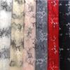 Tela de malla con lentejuelas bordadas con cuentas de rama de nieve, directa de fábrica, nueva, para ropa infantil, tela de malla con bordado de encaje