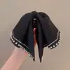 Grampo de Cabelo com Laço Grande de Cetim Francês Presilha Elegante Feminina Versátil para Traseira da Cabeça Mostrando o Rosto Pequeno Clipe de Poncho Presilha de Cabelo