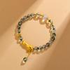 Pulseira Tigela do Tesouro Fantasma Verde Cristal Natural com Sutra do Coração, Tubo Curvo Junta de Bambu, Ascendendo Firmemente, Pulseira Feminina Popular Original